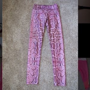 Pink snakeskin leggings